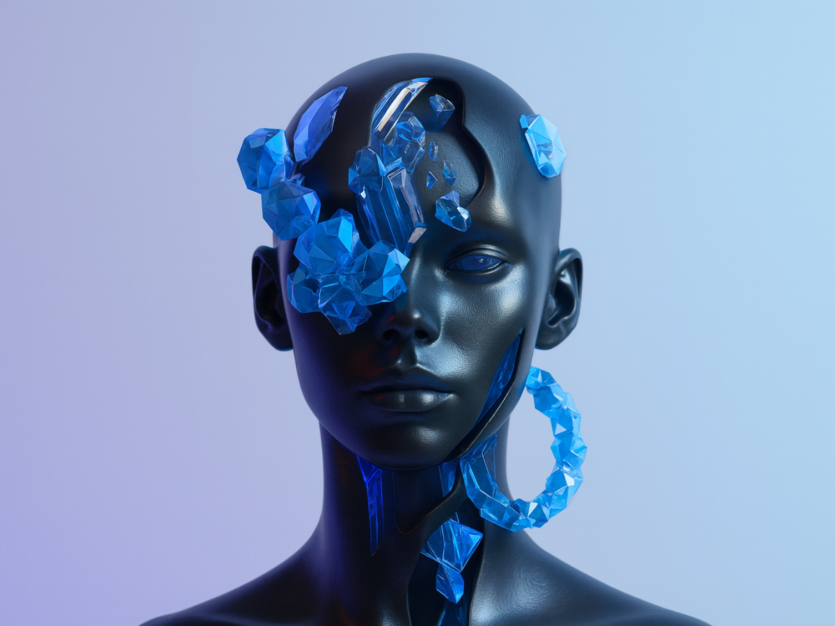 robot image with blue accent