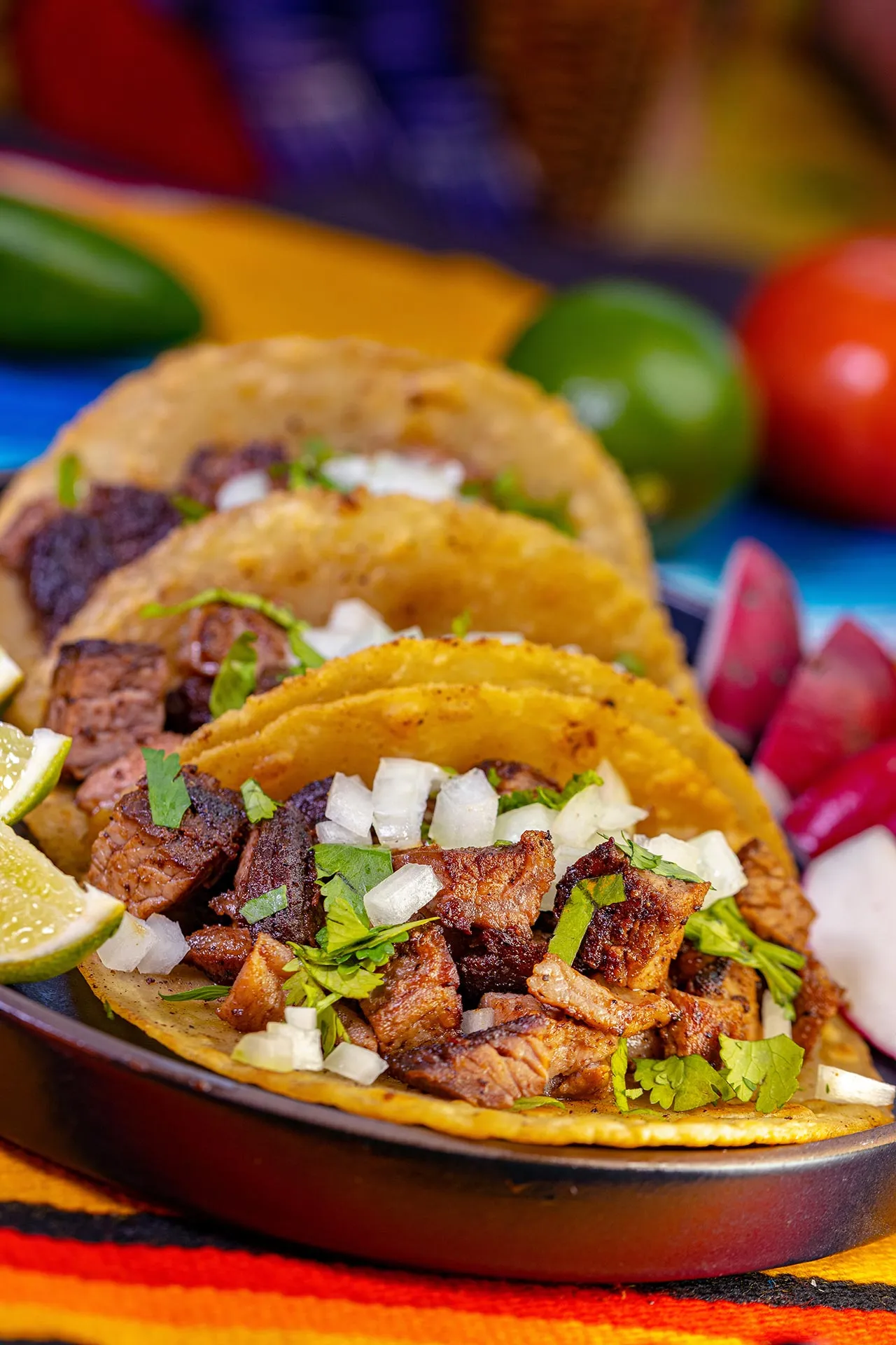 Steak Tacos with onion a coriander