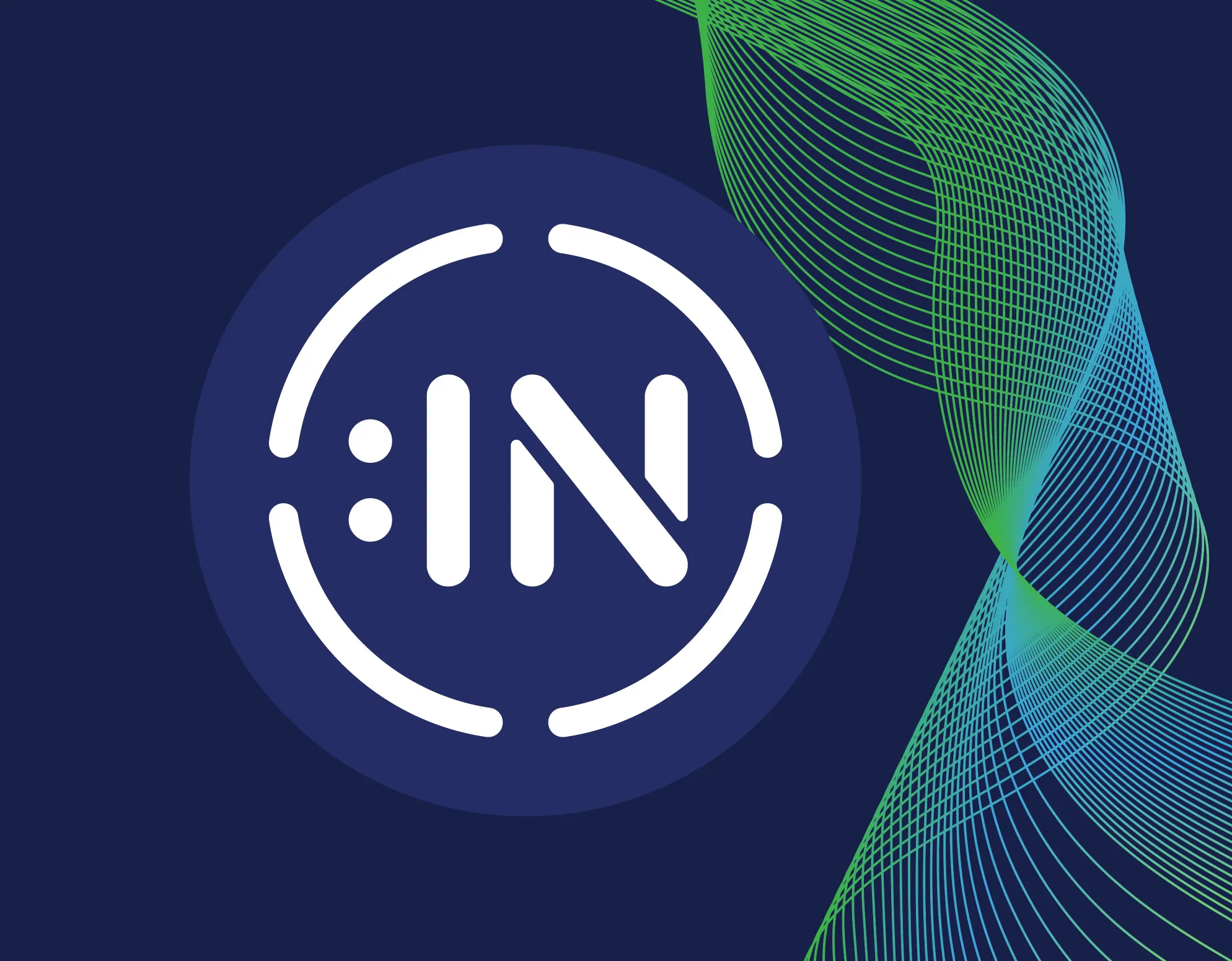 Disability:IN icon logo with a gradient wave design. 