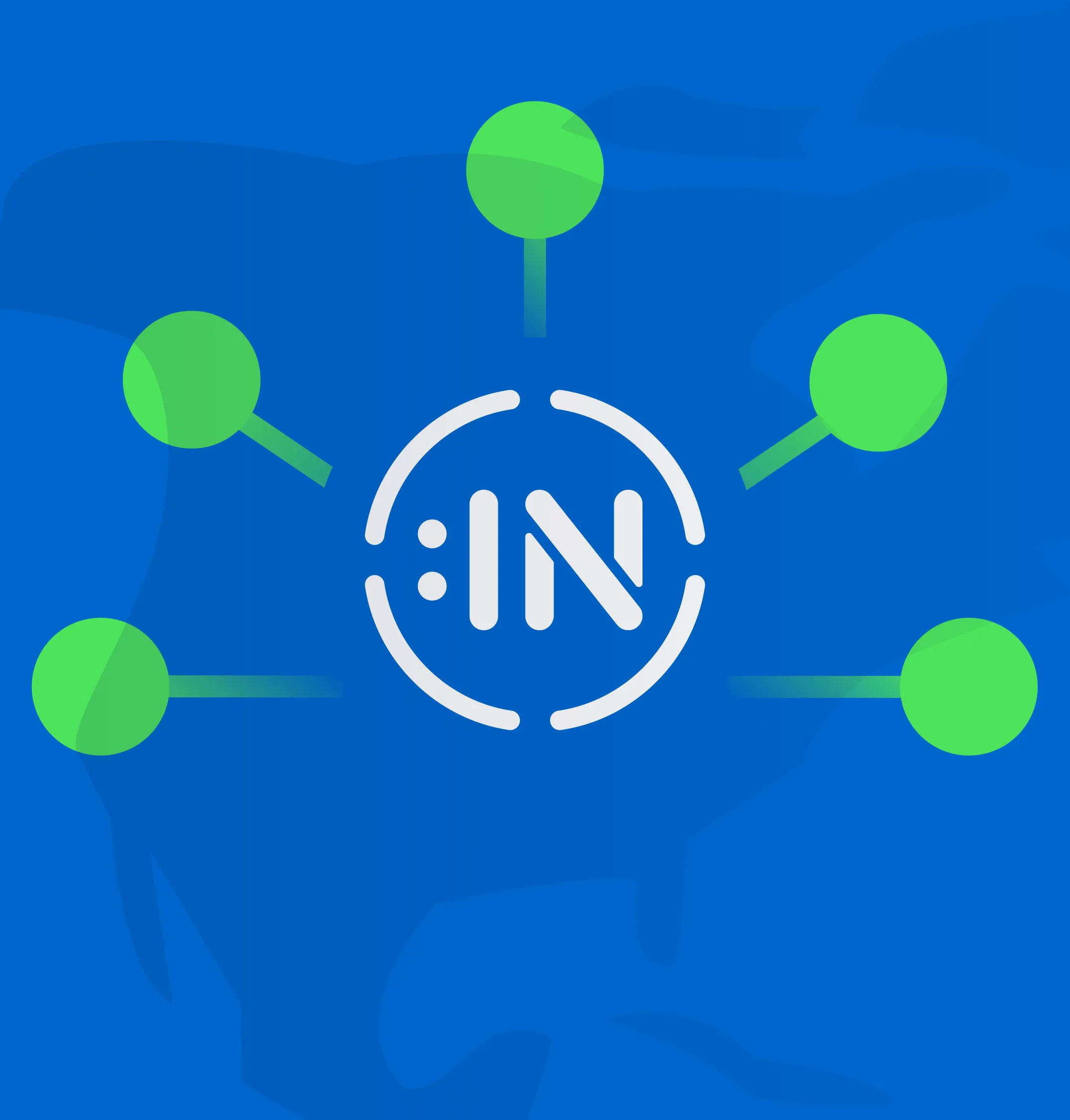 Disability:IN icon logo extending into network above North America.