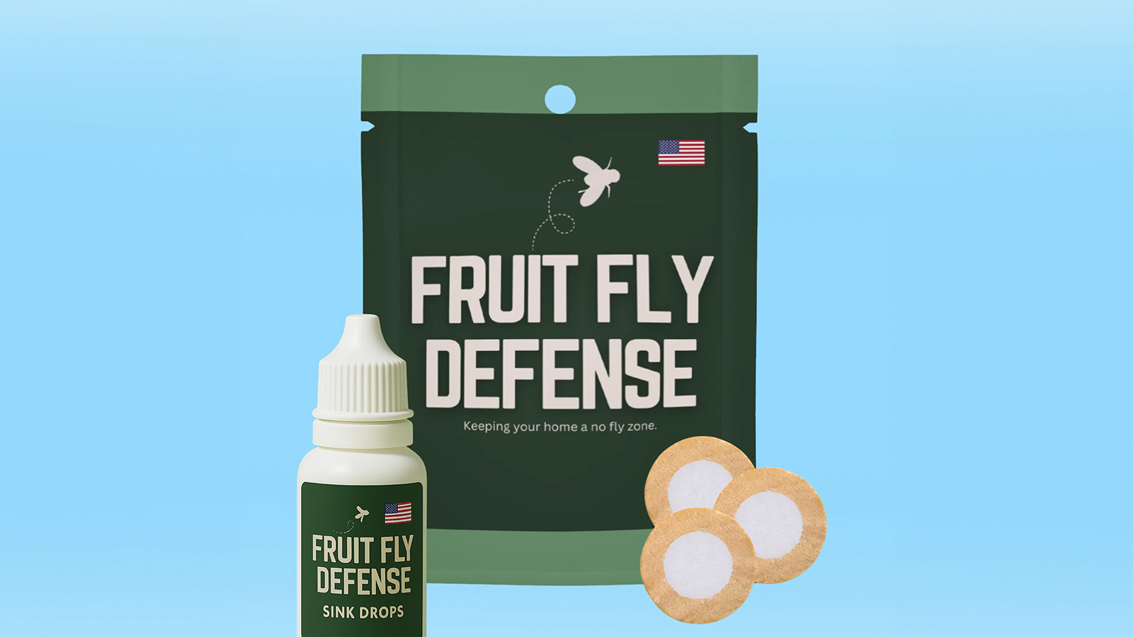 Fruit Fly Defense sink drops.