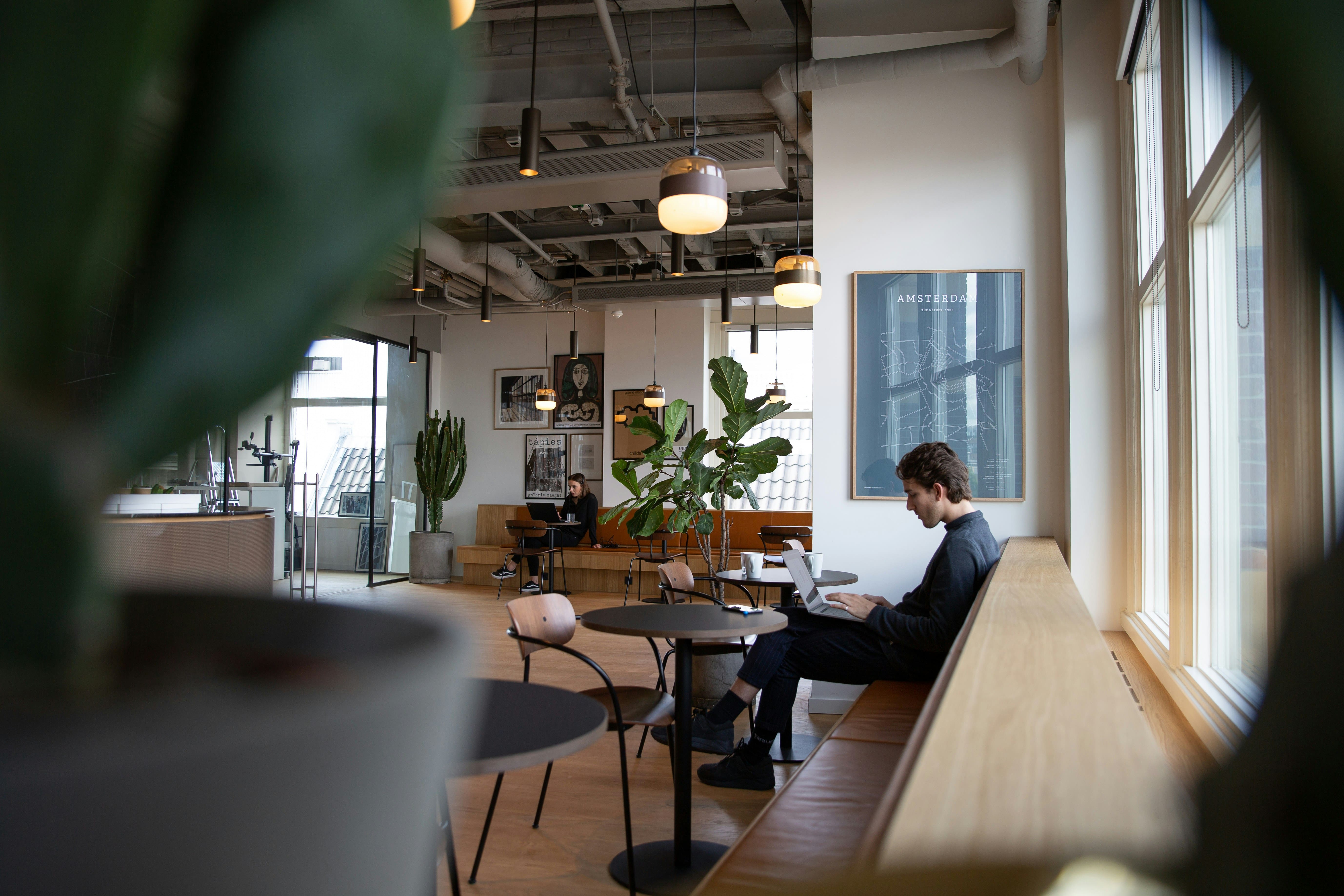 a person sitting at a table