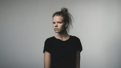 a person in a black shirt