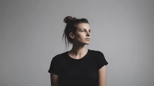 a woman looking to her left