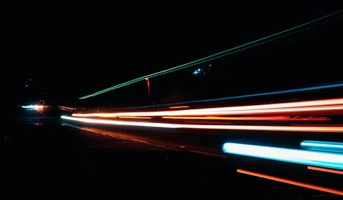 A laser-like flash of light