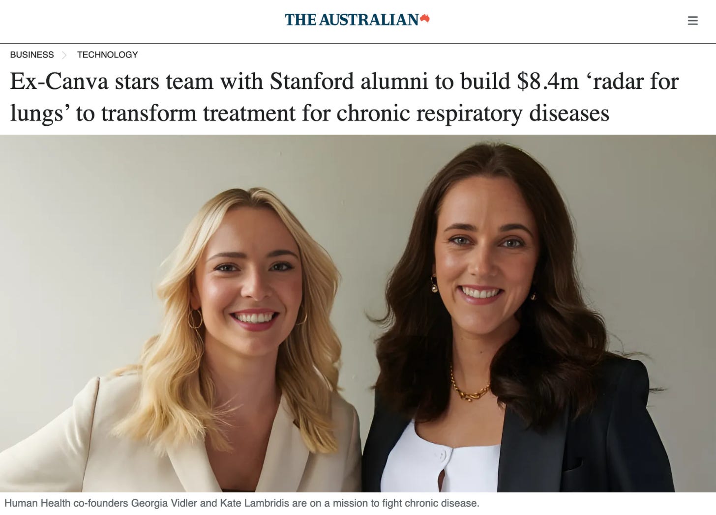 From Canva to Chronic Care: Human Health’s $8.4M Bet on a ‘Radar for the Lungs’
