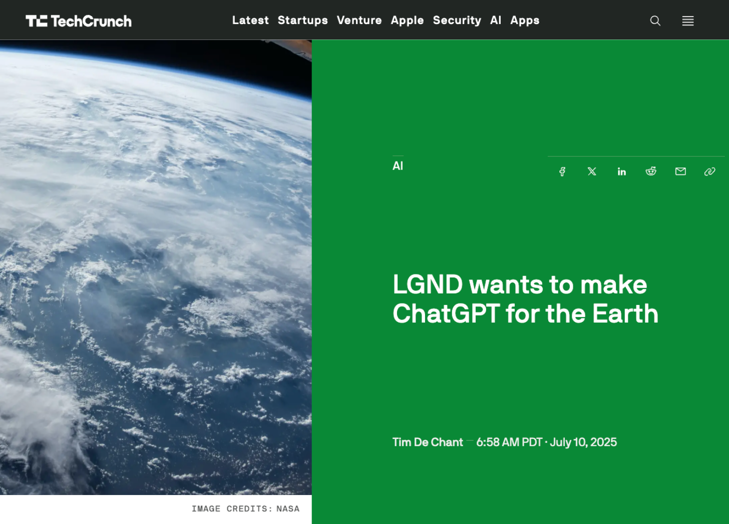 LGND Raises $9M to Build the "ChatGPT for the Earth"