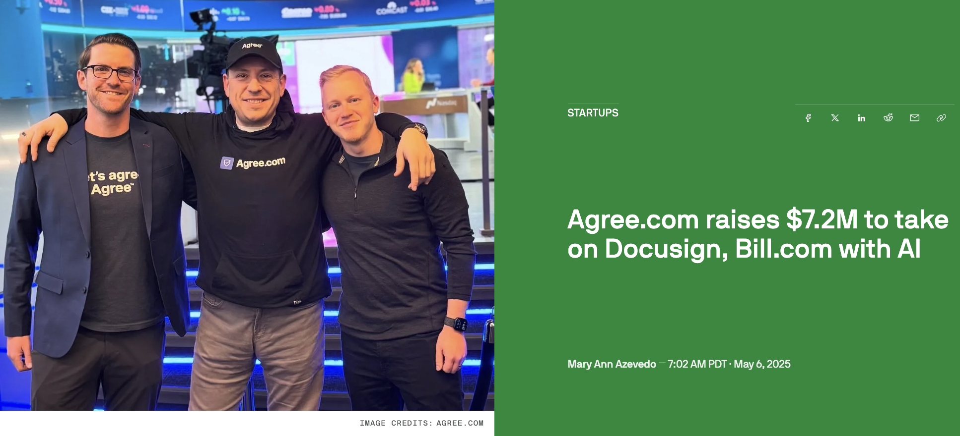 Agree Raises $7.2M to Replace DocuSign and Bill.com with One AI-Powered Workflow