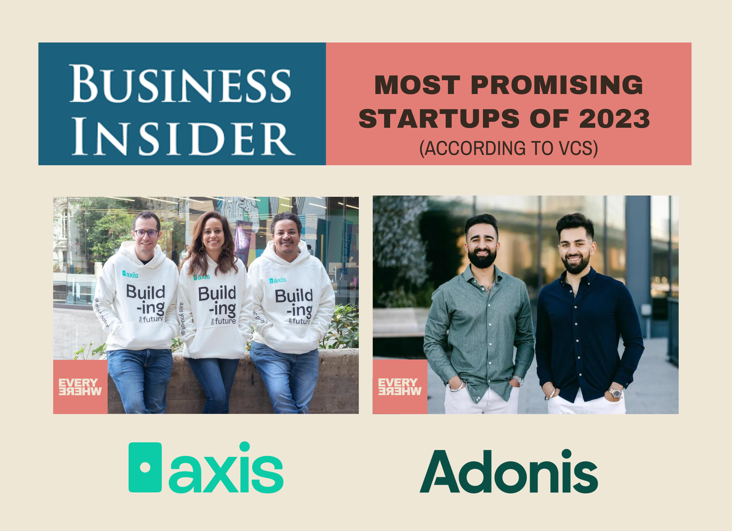 Axis Pay and Adonis Make Business Insider's Most Promising Startups of 2023 list