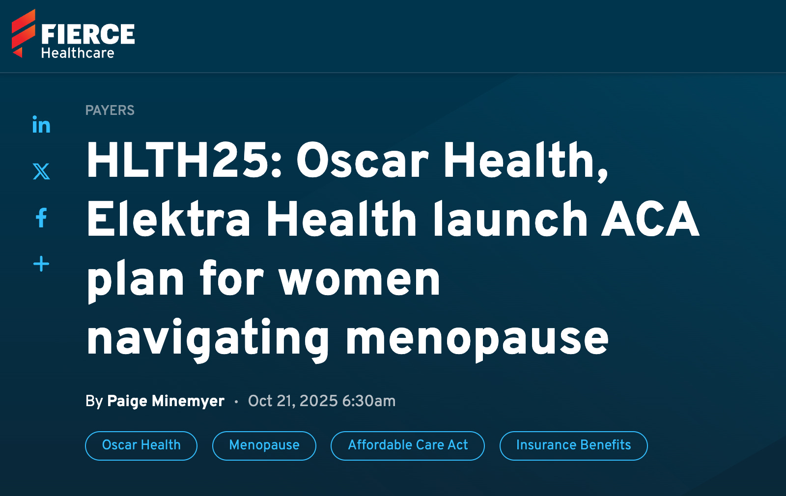Elektra Health and Oscar Team Up to Launch HelloMeno: Affordable Menopause Care Meets Accessible Insurance