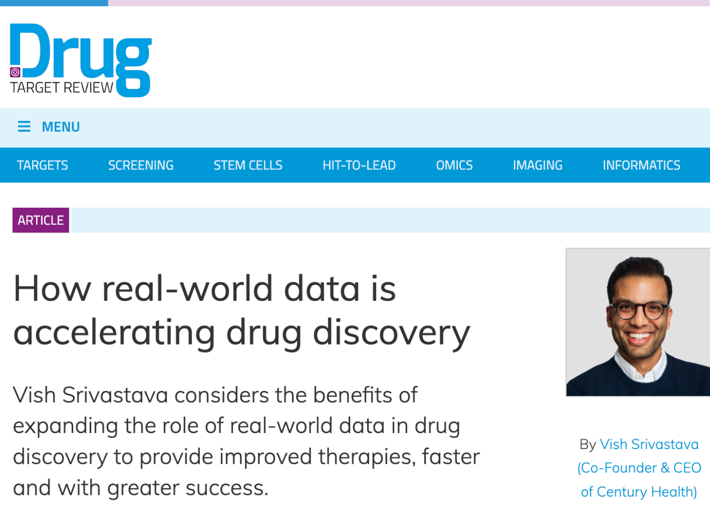 Bringing the Real World Into the Lab: Century Health CEO on Why Early-Stage R&D Needs Real-World Data