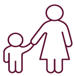 Custody Arrangement Icon Showing Mother and Child