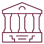 Divorce Law Mediation Icon Showing Courthouse