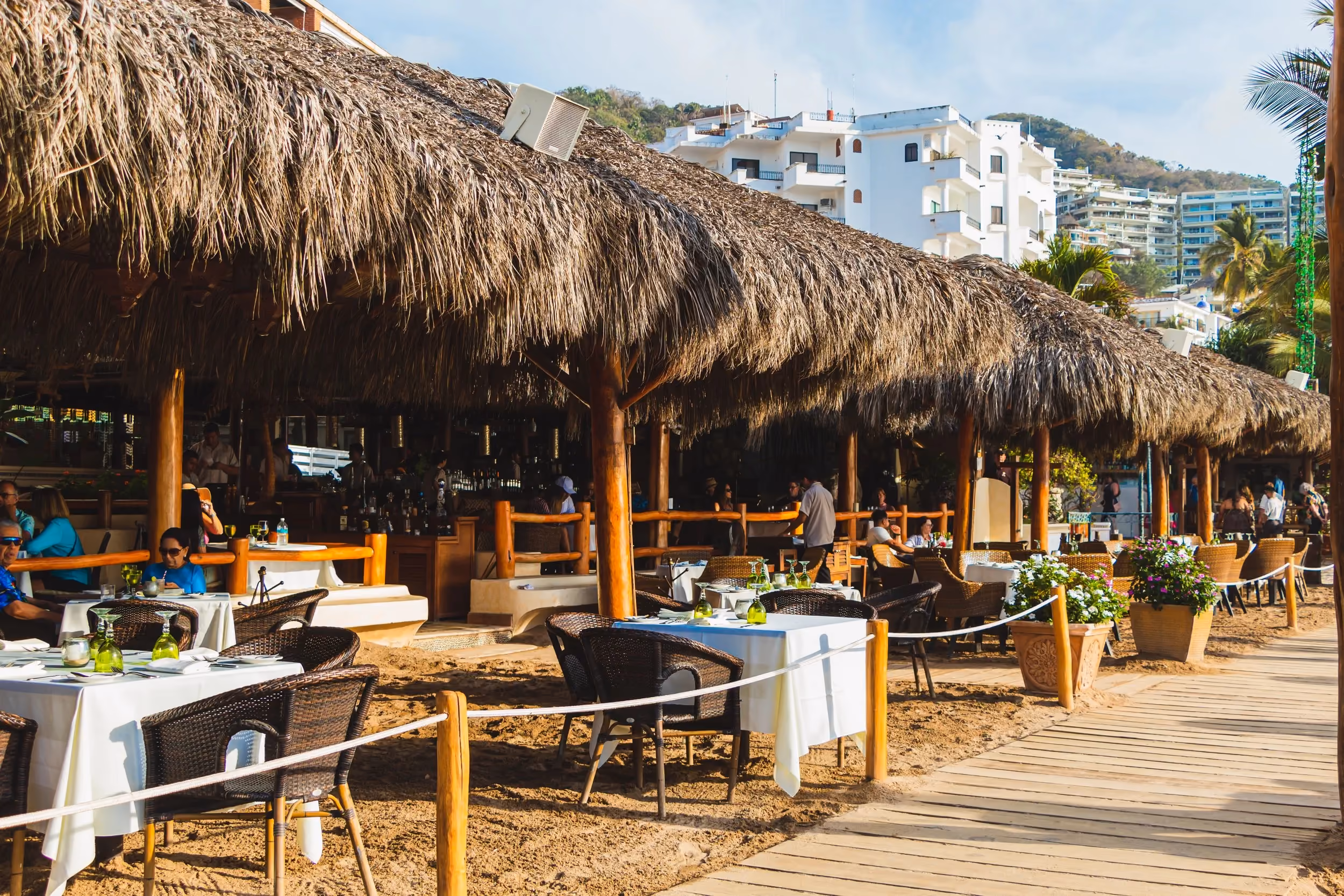 La Palapa, the first beachfront restaurant on Playa Los Muertos, Puerto Vallarta