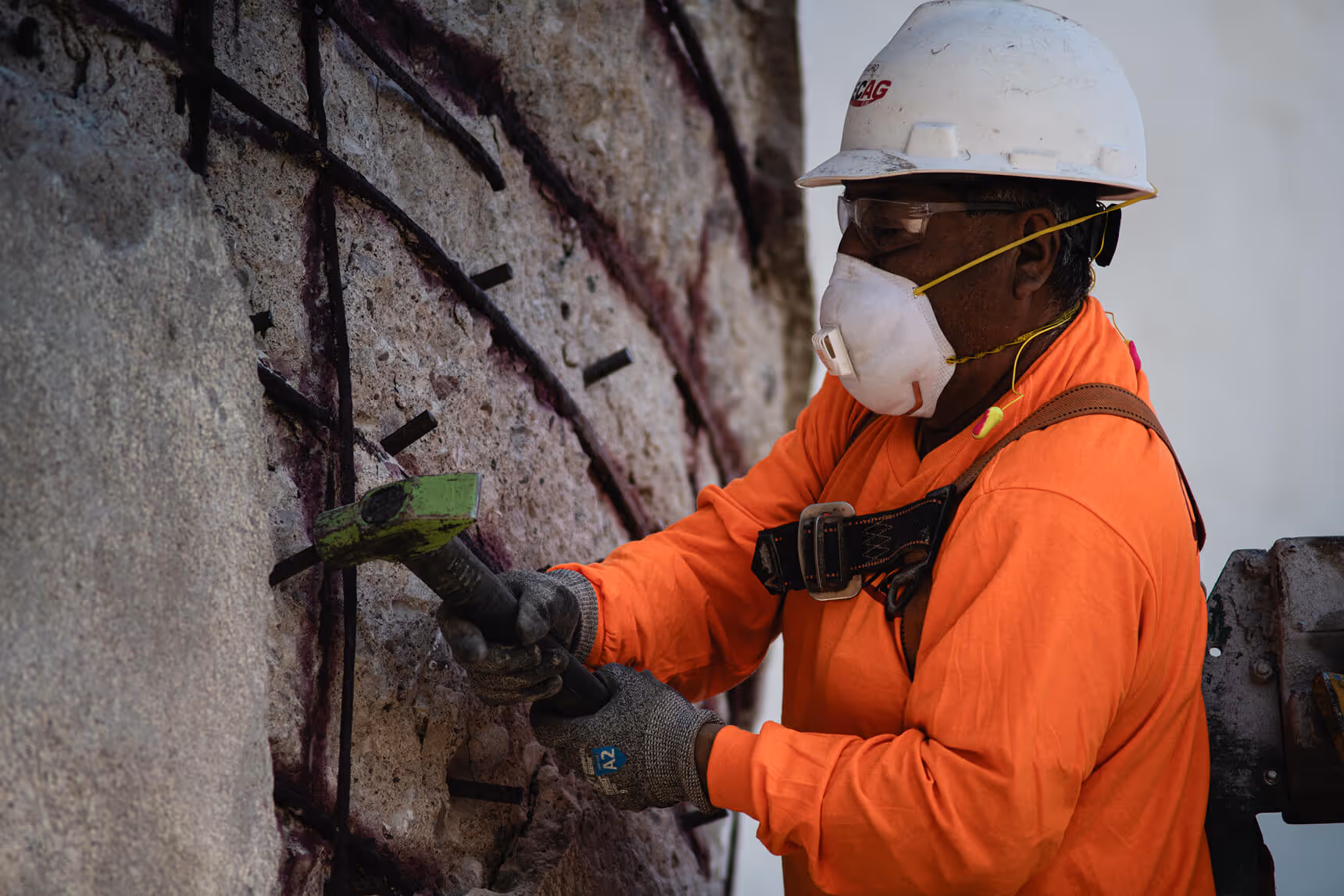 Man working on a silo