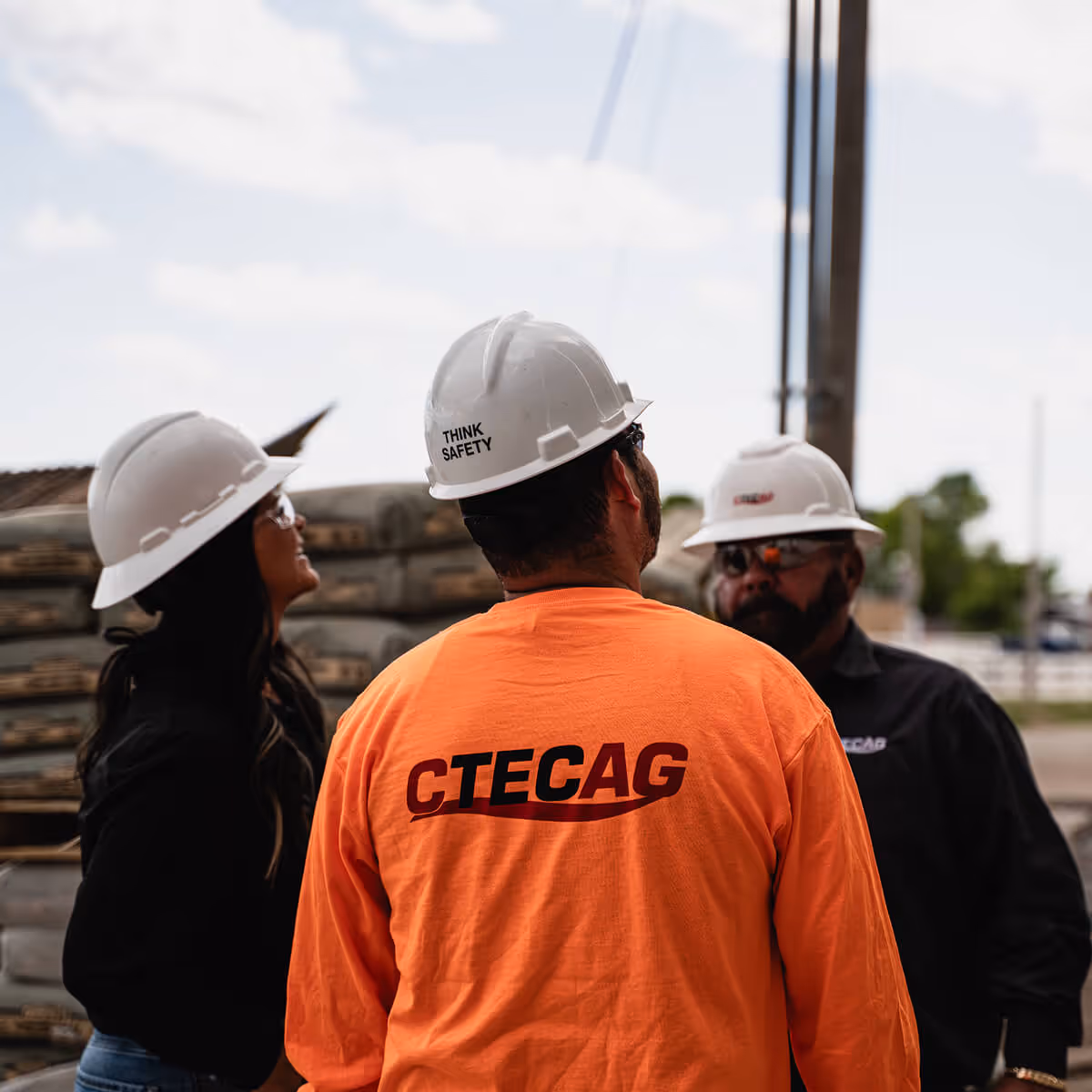 Some workers analyzing a job