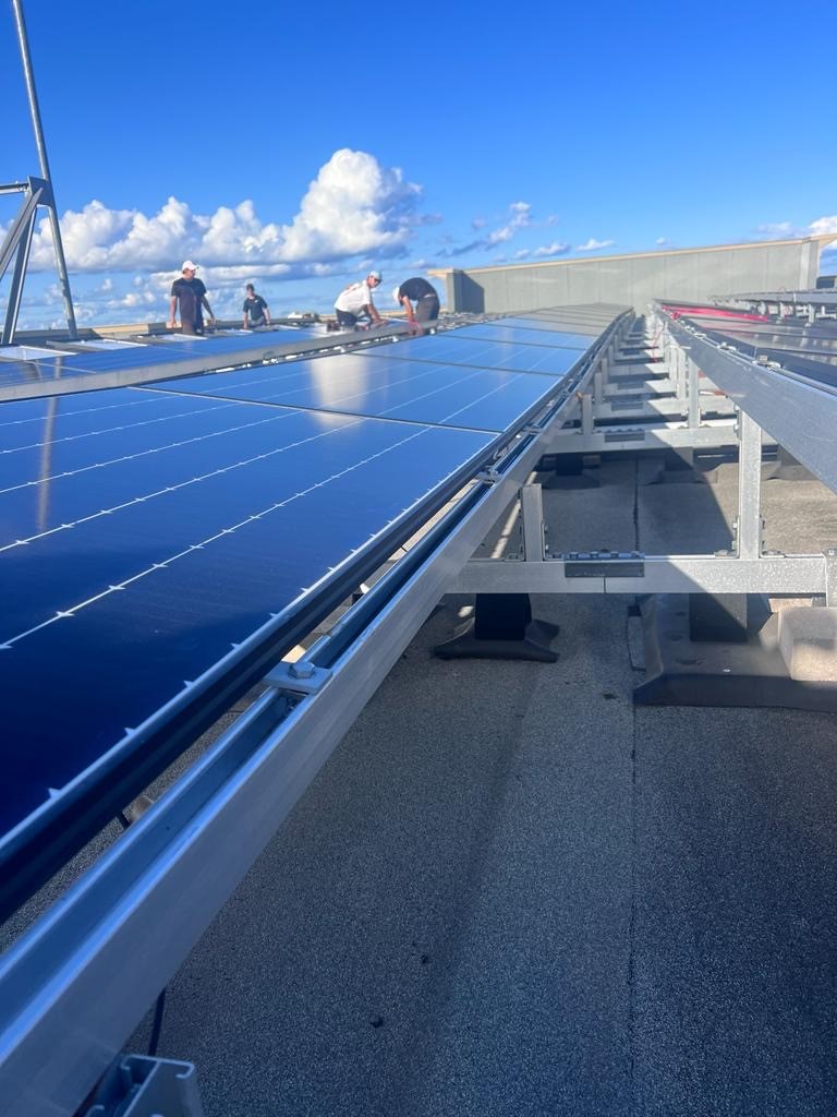 close-up view of solar panel texture