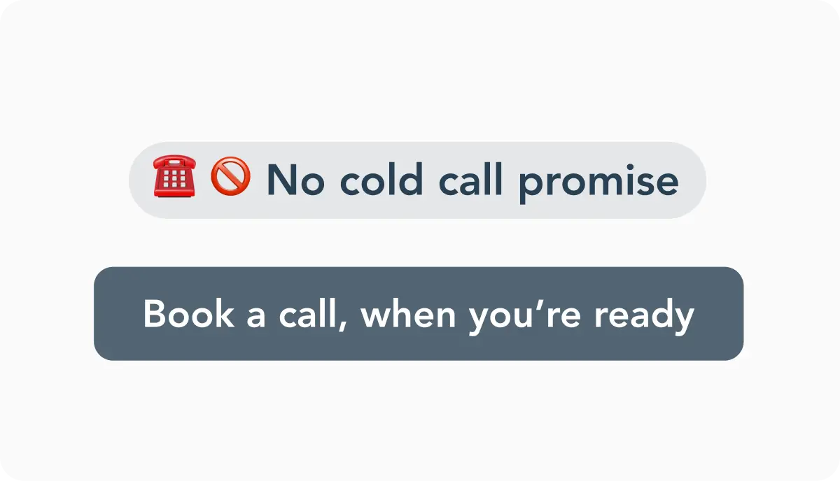 No cold call promise. We need your mobile to secure your data but you book in a call if/when you're ready