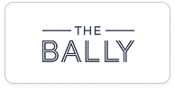 Logo with the text 'THE BALLY' in uppercase letters with horizontal lines above and below the word 'THE'.