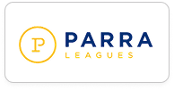 Parra Leagues Club logo with a stylized letter P inside a circle and the words 'PARRA LEAGUES'.