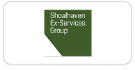 Green rectangular logo with white text reading 'Shoalhaven Ex-Services Group'.