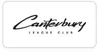 Canterbury League Club logo featuring stylized black cursive text on a white background.