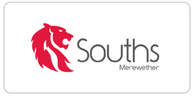 Souths Merewether logo with a stylized red lion head next to the text.