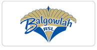 Balgowlah RSL logo featuring stylized text with a fan-shaped design above.