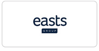 Easts Group company logo with 'easts' in lowercase dark blue letters and 'GROUP' in white letters inside a dark blue rectangle.