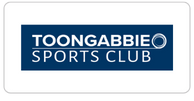 Toongabbie Sports Club logo with white text on a blue rectangular background.