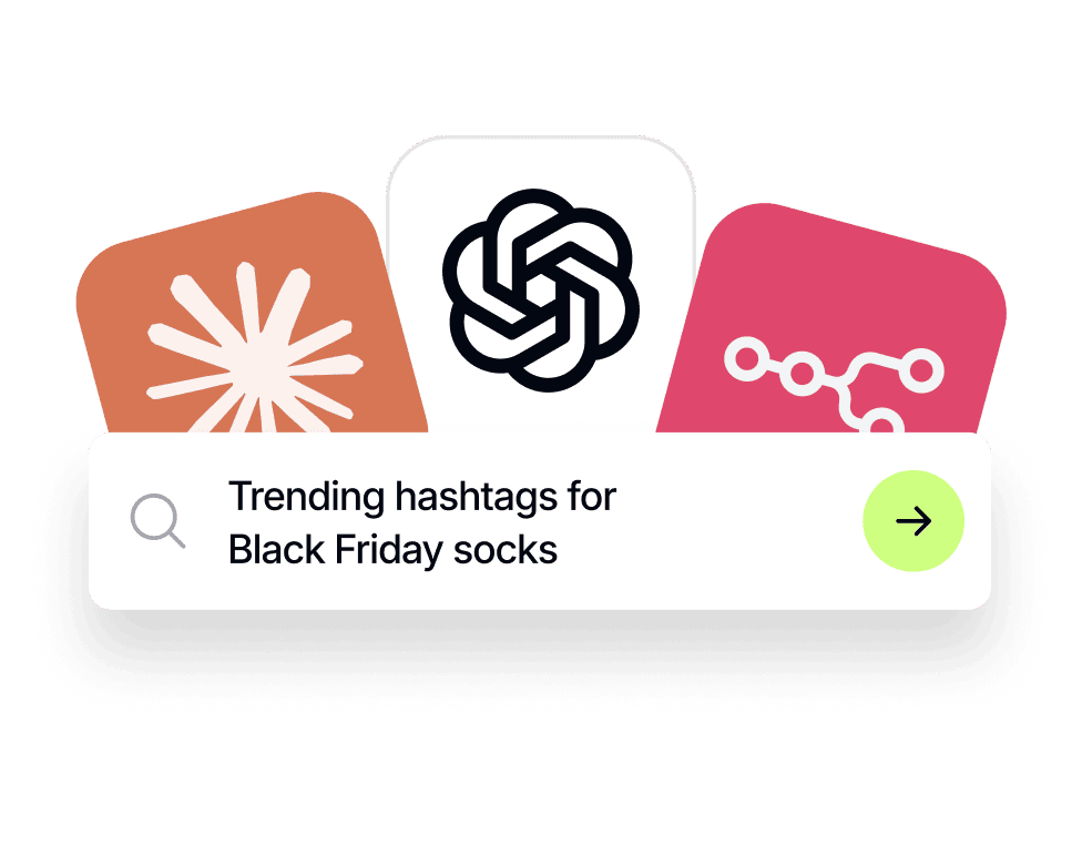 AI agent searching Socialmon for trending hashtags for Black Friday socks