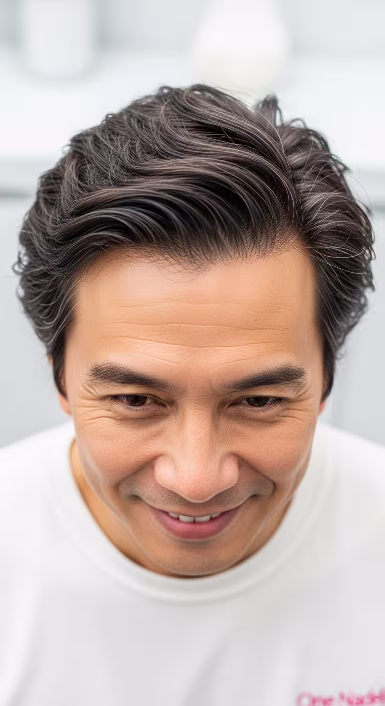 Man with full dark hair, front-facing portrait