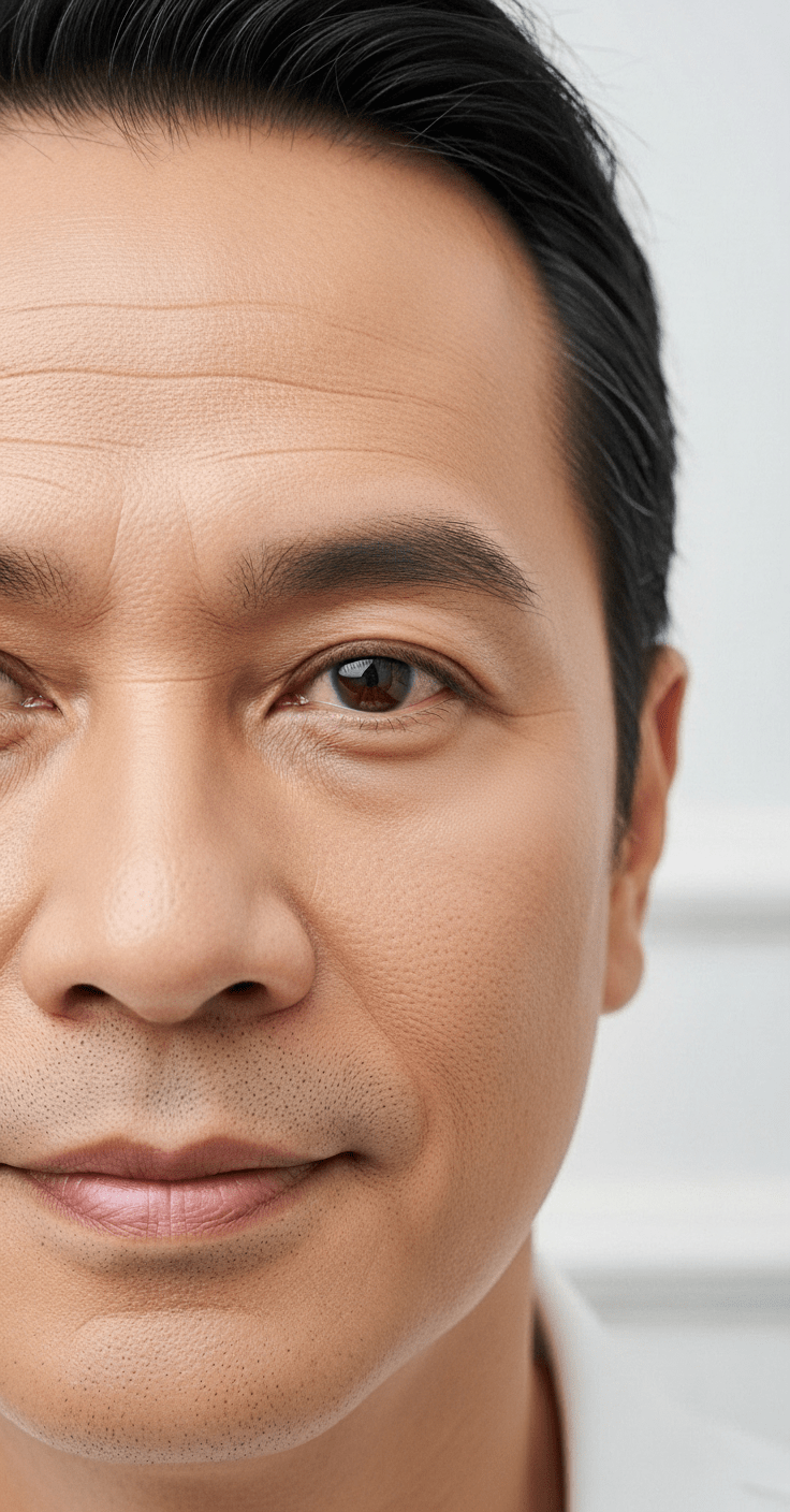 Man facing the camera with the eye area in view