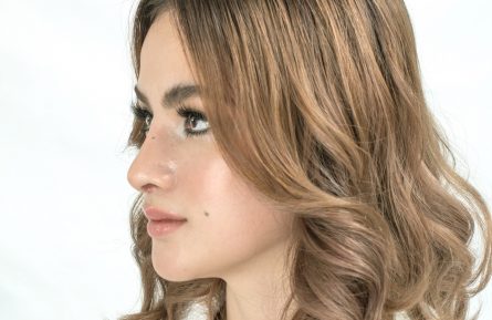 Woman in side profile with her nose and jawline in view