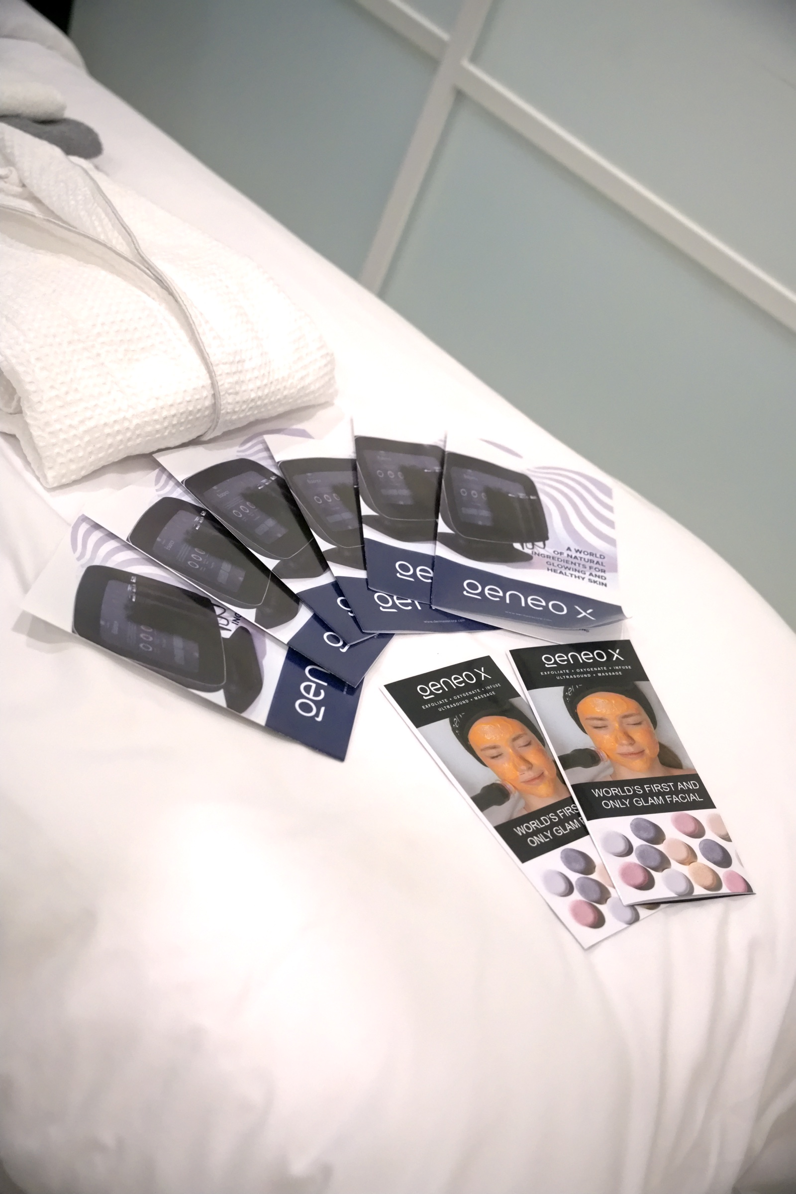 Geneo X material laid out in a treatment room at the Cebu clinic.