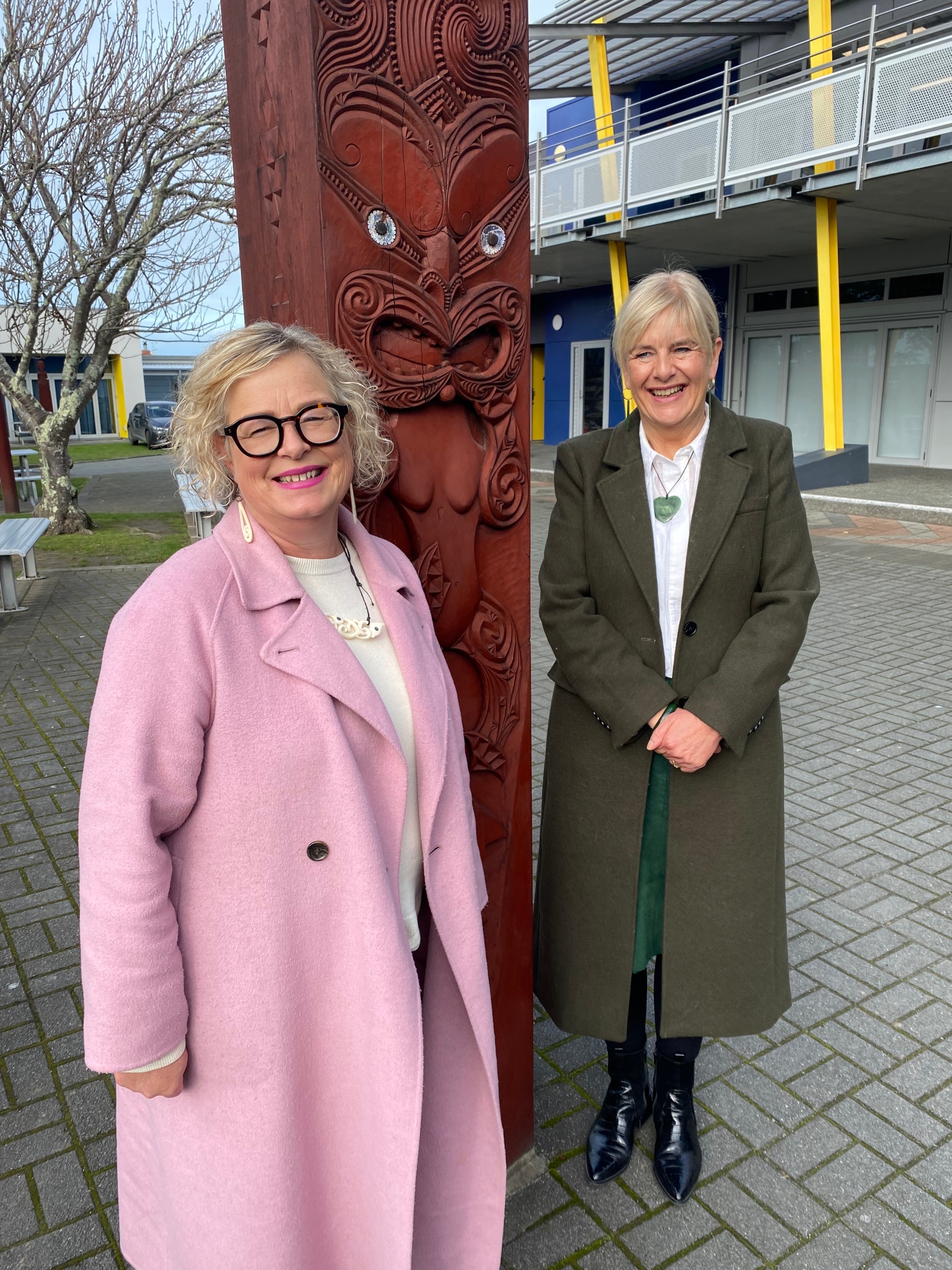 Amanda Johnson (left) with Principal Dawn Ackroyd (right) at Napier Girls High