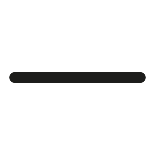 Horizontal black minus sign with rounded edges on a transparent background.