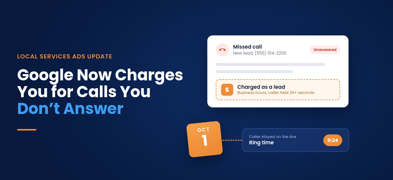 Google Local Services Ads missed call charges