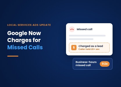 Google Local Services Ads missed call charges