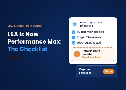 Local Services Ads Performance Max post-migration checklist