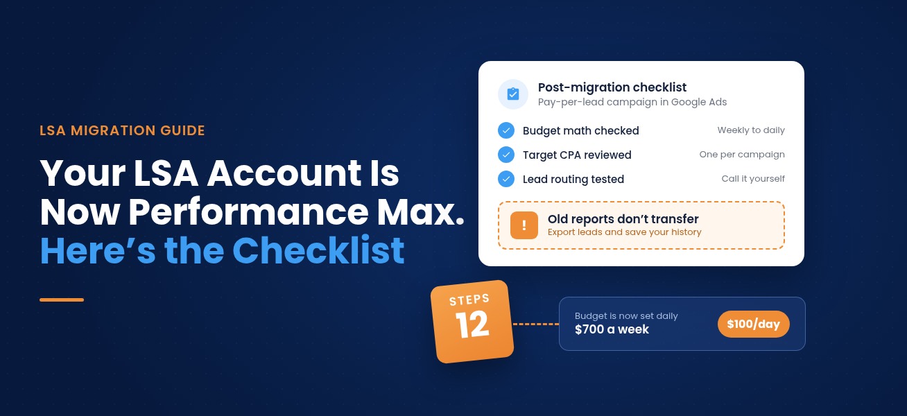 Local Services Ads Performance Max post-migration checklist