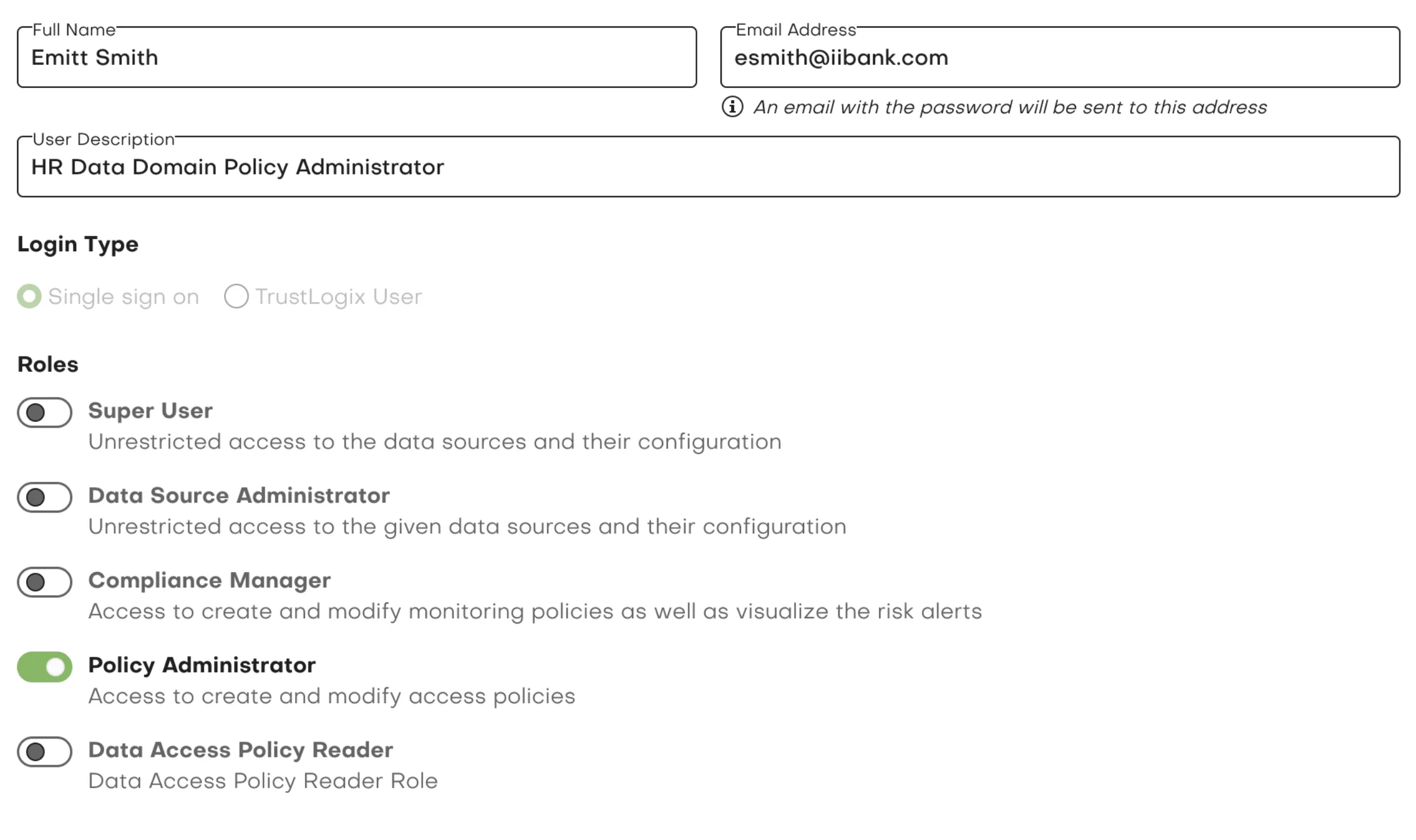 A screenshot of a computer screen showing a user's privacy policy.