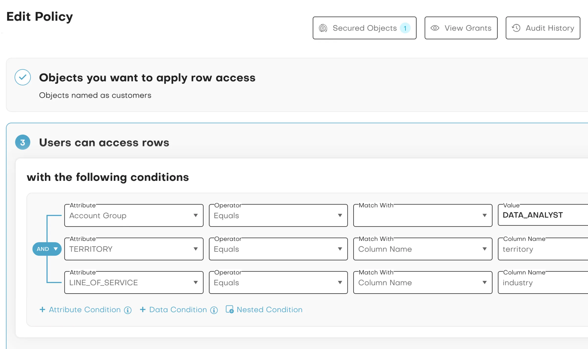 A screenshot of the edit policy page.