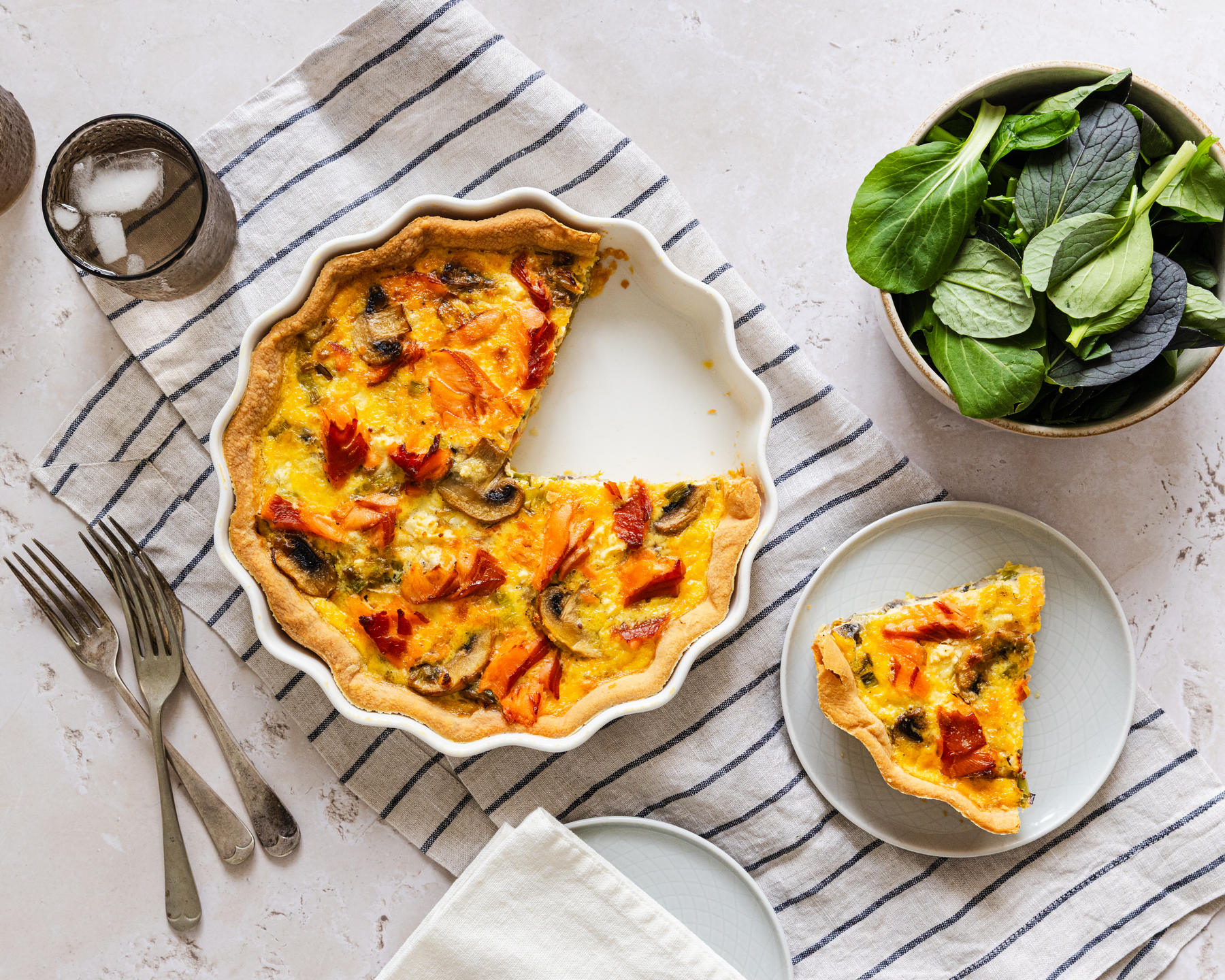 Smoked Salmon recipe for Mushroom quiche