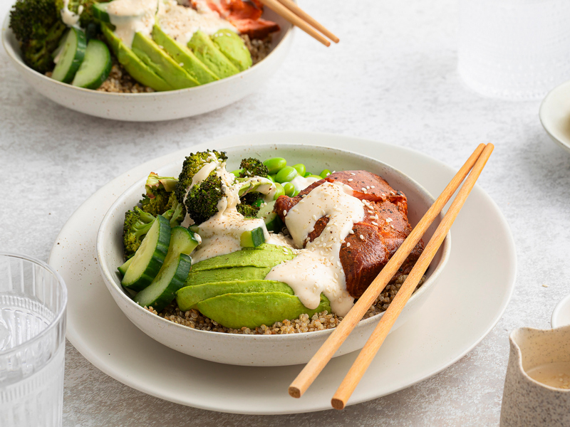 Healthy Salmon Protein Buddha Bowl recipe