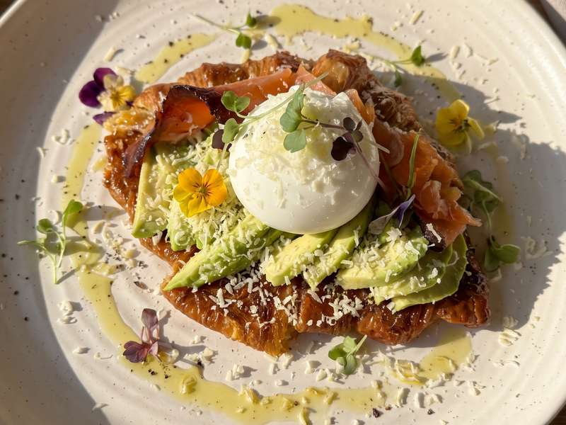 Smoked Salmon Smashed Croissant