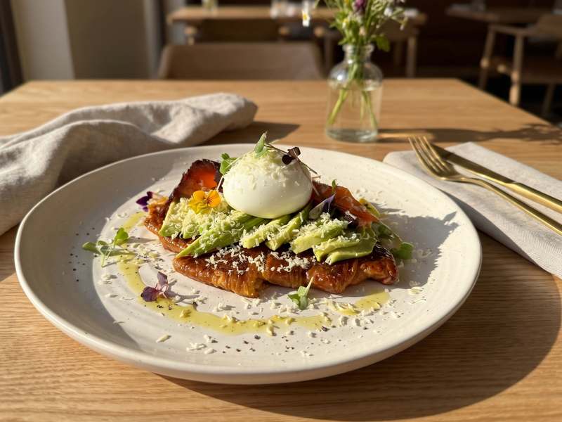Smoked Salmon Smashed Croissant