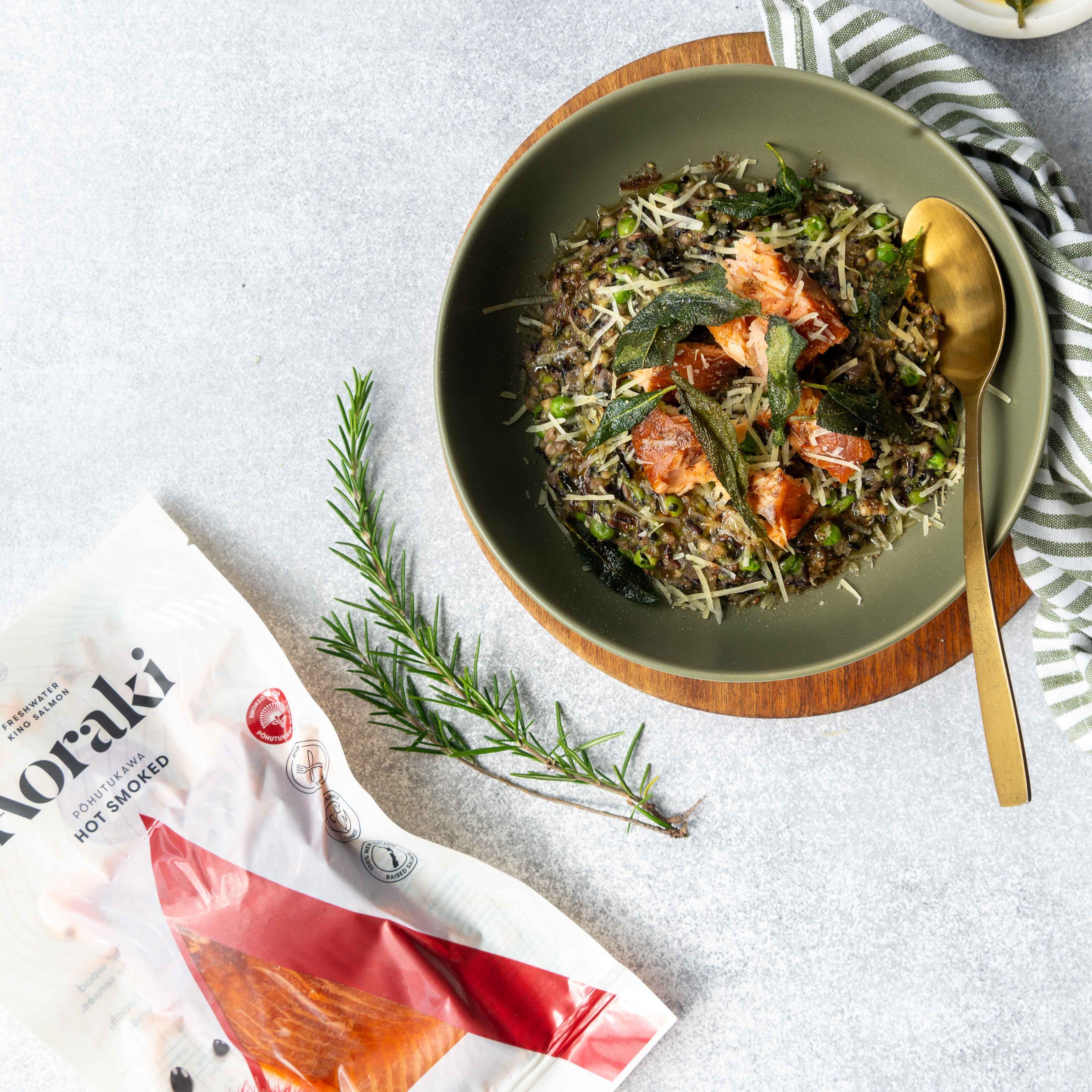 Aoraki Hot Smoked Salmon Pohutukawa Risotto Recipe