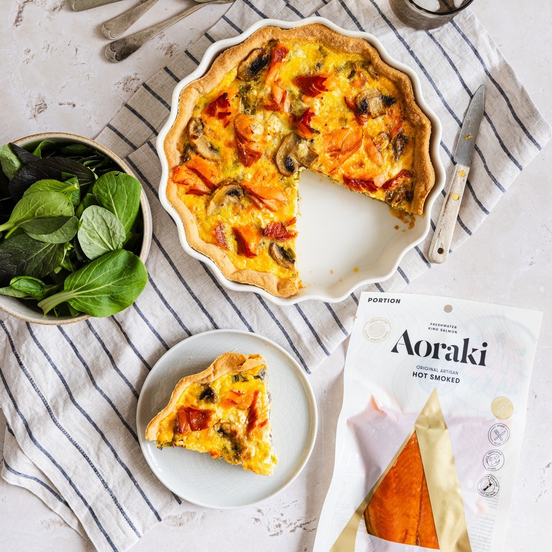 Aoraki Hot Smoked Salmon Original Quiche