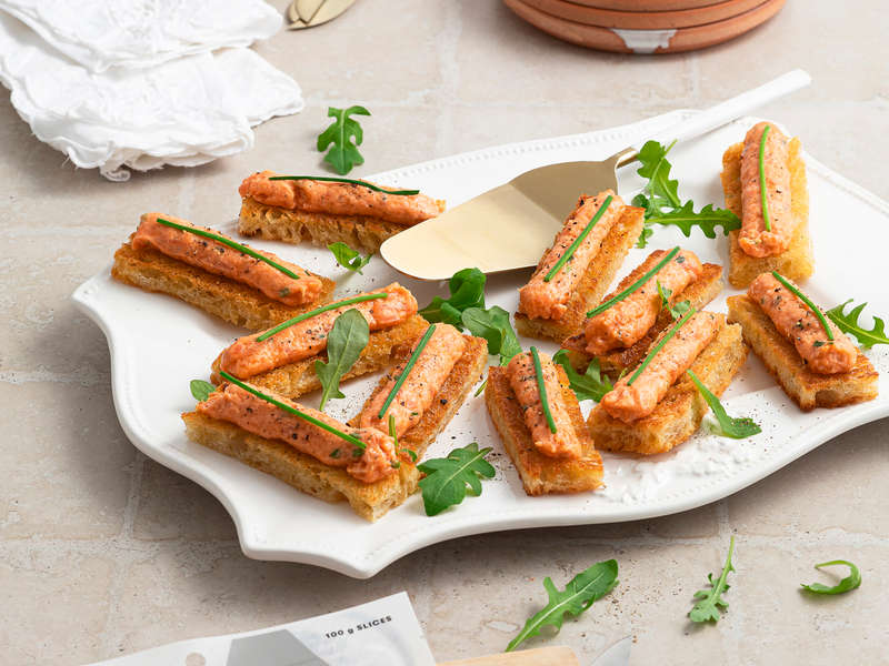 Aoraki smoked salmon crostini appetiser